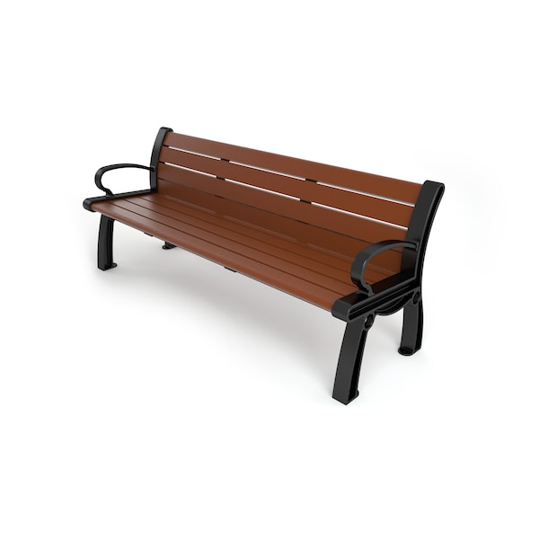 Frog Furnishings Brown 5' Heritage Bench with Black Frame PB 5BROBFHER - main
